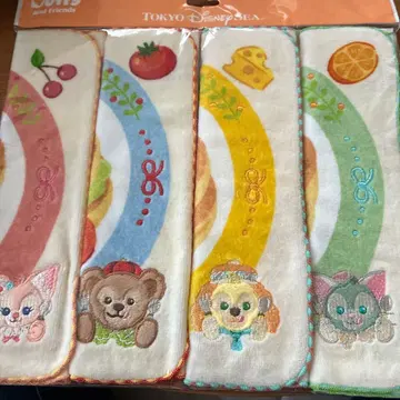 도쿄디즈니씨 캐릭터 미니 타월 4장 세트