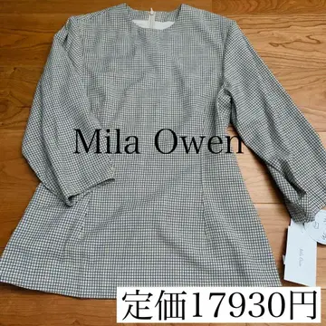 새상품 미라 오웬 체크 허리 쉐이프 블라우스