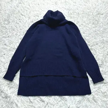 어반리서치 로쏘 울 캐시미어 슬릿 터틀 니트 네이비 F