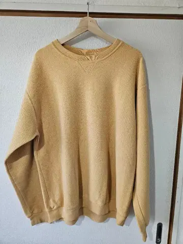 랜즈엔드 사슴 무늬 맨투맨 L 사이즈 미국제 머스타드