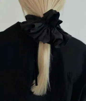 anuke 벨루어 리본 슈슈 BLACK