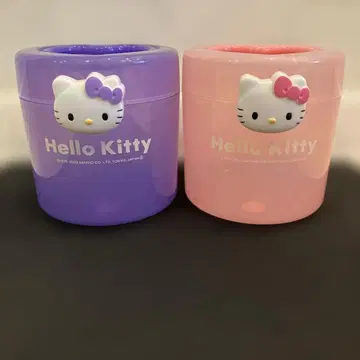 헬로키티 뚜껑 있는 용기 핑크와 보라색 2개 세트