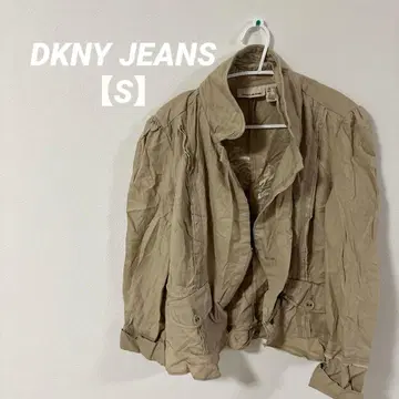 새상품급 [ S ] DKNY JEANS 베이지 자켓 꽃무늬 원포인트