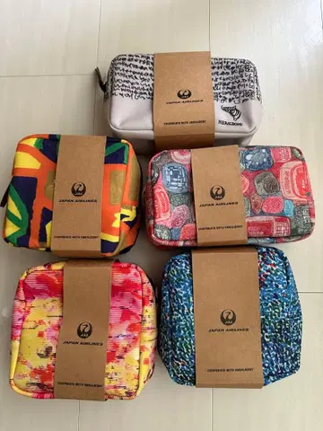 JAPAN AIRLINES 트래블 파우치 5개 세트