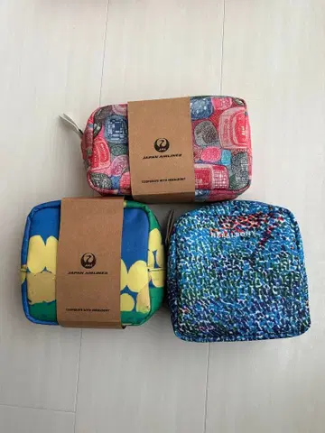 Japan Airlines 트래블 파우치 3개 세트
