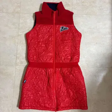 미사용 새상품 Fila 리버서블 골프웨어 빨간색 퀼팅 원피스