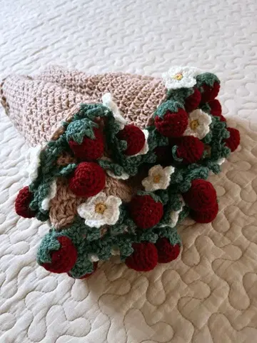 부케 담요*딸기*핸드메이드
