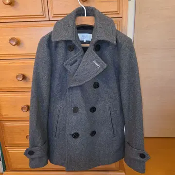 BEAMS LIGHTS 남성용 울 60% 그레이 더블 브레스트 코트 S