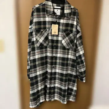 니코앤드 플란넬 체크 무늬 긴팔 셔츠 원피스