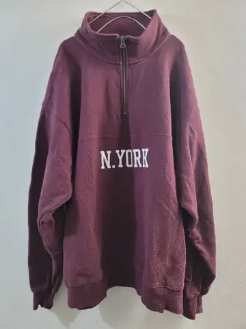 니코앤드 - 버건디 하프 지퍼 트레이닝복 니코앤드