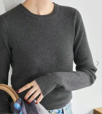 Spick & Span 워셔블 크루넥 리브 니트