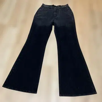 ACLENT 블랙 플레어 데님 팬츠