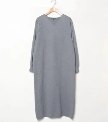 INDIVI 그레이 V넥 니트 원피스 38
