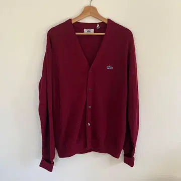 LACOSTE 라코스테 버건디 V넥 가디건
