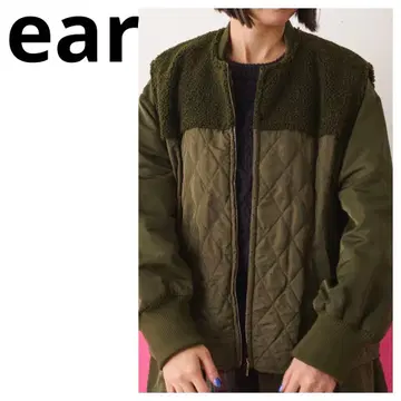 [카키] 퀼팅 보아 베스트 ear PAPILLONNER