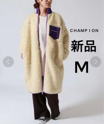 새상품 Champion 보아 플리스 롱 자켓 코트 M 챔피온