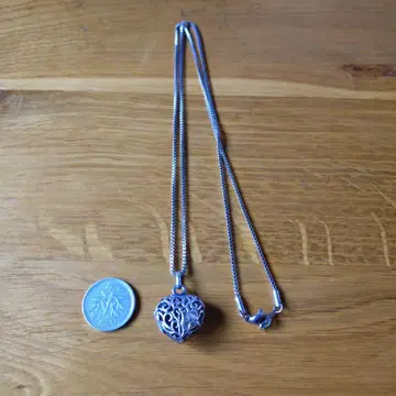 실버 시스루 하트형 목걸이/로켓