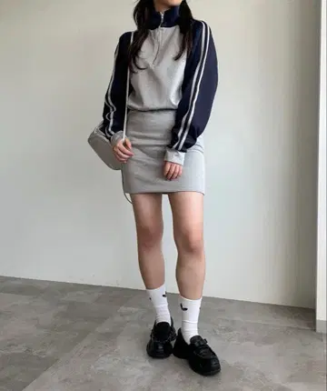 apres jour mignon 트랙 저지 미니 원피스