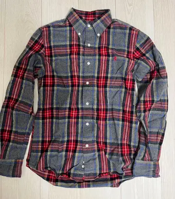 Gymphlex 체크 무늬 버튼 다운 셔츠 S