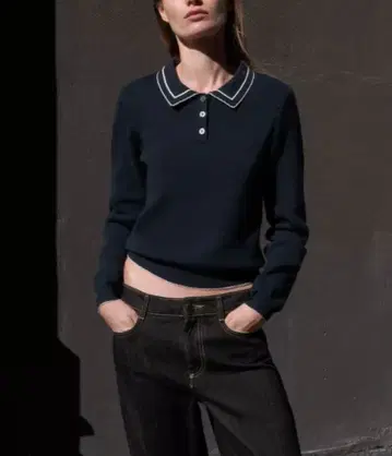 ZARA 대비 파이핑 폴로 니트