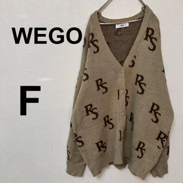 WEGO 위고 V넥 가디건 [ F ] 브라운 올 패턴 로고