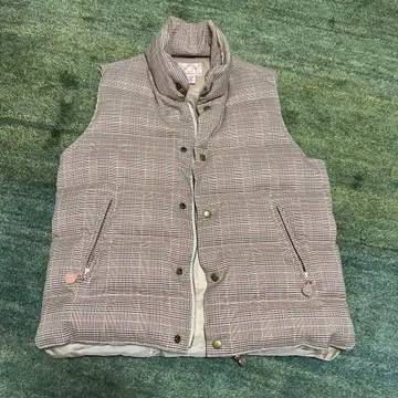 evisu 체크 무늬 다운 베스트 사이즈 38