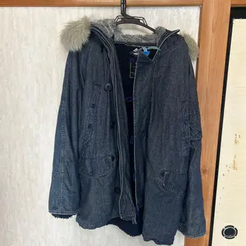 ALPHA INDUSTRIES 후드 부착 데님 자켓 M