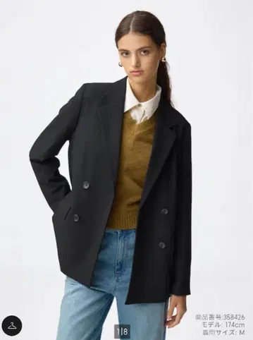 GU 더블 브레스트 자켓 M 블랙