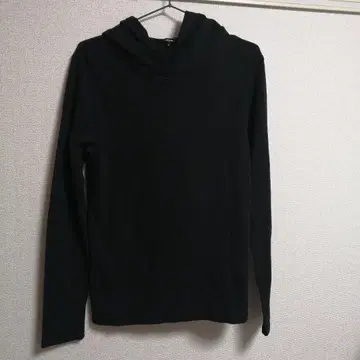 SHELLAC 후드 부착 블랙 티셔츠 46