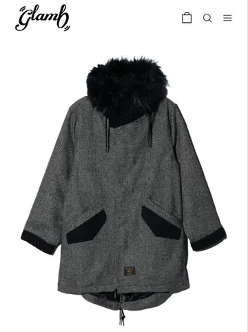 [ 미사용 새상품 ] glamb 하이넥 모즈 코트 그레이
