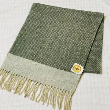 레어 머플러 램스울 100% 빈티지 쇼와 레트로 그린 데드스탁