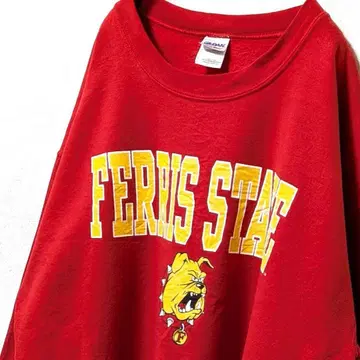 길단 페리스 스테이트 불독스 맨투맨 트레이닝복 레드 L 구제 의류