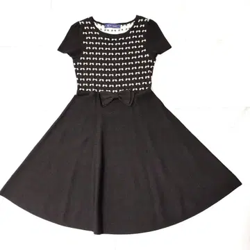 새상품급 M'S GRACY 블랙 니트 원피스 리본 반팔 36