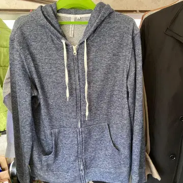 다크 그레이 풀 지퍼 후드티 L 사이즈