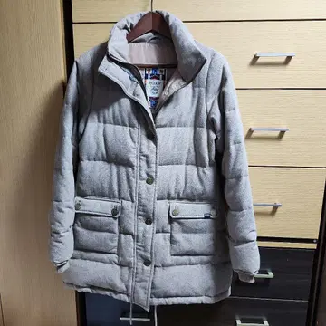 ROXY 다운 자켓 그레이 후드 부착