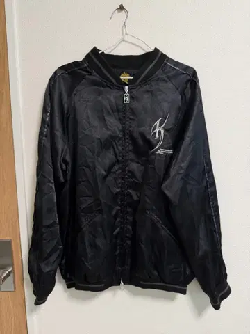 Algernon inc. 자수 새틴 블루종 L 일본제 스카잔풍