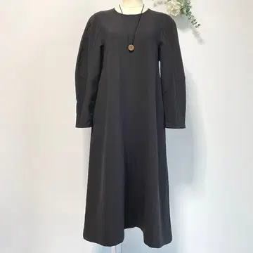 블랙 A라인 롱 원피스 관혼상제 경사 식사 모임 체형 커버 S