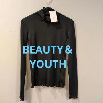 새상품급 택 포함 BEAUTY & YOUTH 블랙 터틀넥 티셔츠