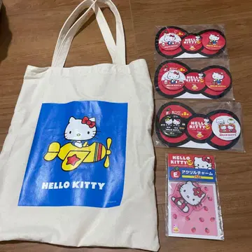 헬로키티 토트백 참 캔뱃지 세트