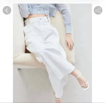 SNIDEL 화이트 와이드 팬츠