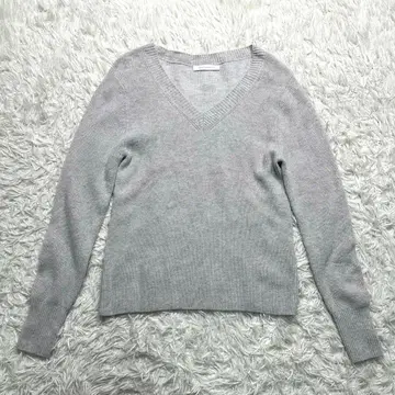 핑키앤다이안 워셔블 울 캐시미어 V넥 니트 라이트 그레이 38
