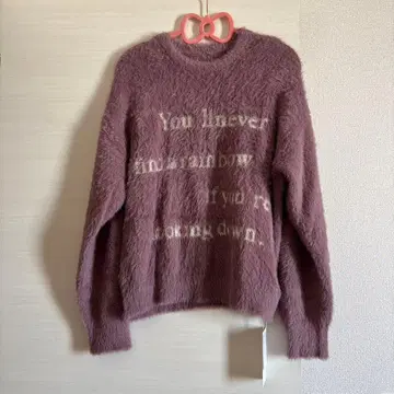 택 포함 새상품 반토르 샤기 니트 더스티 핑크