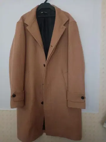 ZARA 카멜 싱글 브레스 체스터 코트