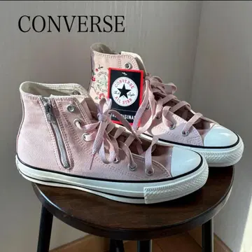 CONVERSEALLSTAR 하이컷 스니커즈 꽃무늬 자수 24 핑크