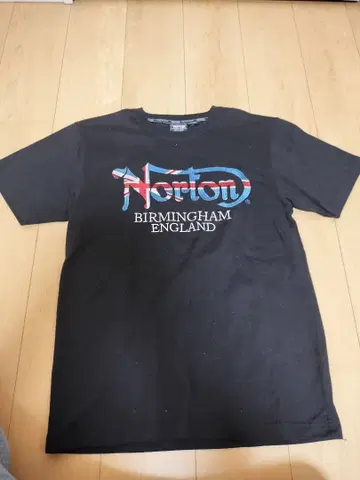 Norton 블랙 T셔츠 유니언 잭 디자인