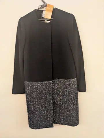 저스길리티 노카라 코트 사이즈 1 네이비 트위드 새상품급