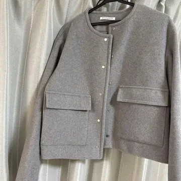 BEAUTY&YOUTH 그레이 노카라 자켓