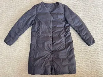 무인 S 다크 그레이 경량 다운 자켓 롱 기장