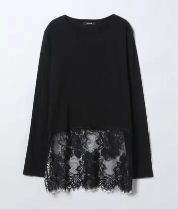 미사용품 지나시스 레이스 도킹 롱 TEE/608975