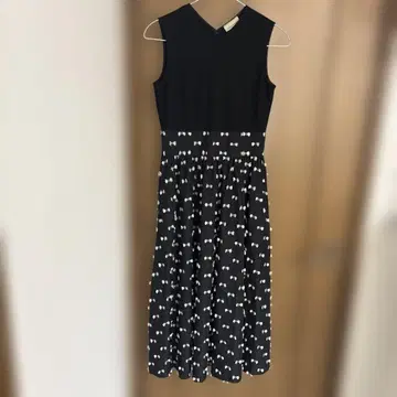 유나이티드 애로우즈 리본 컷 자카드 롱 원피스 블랙